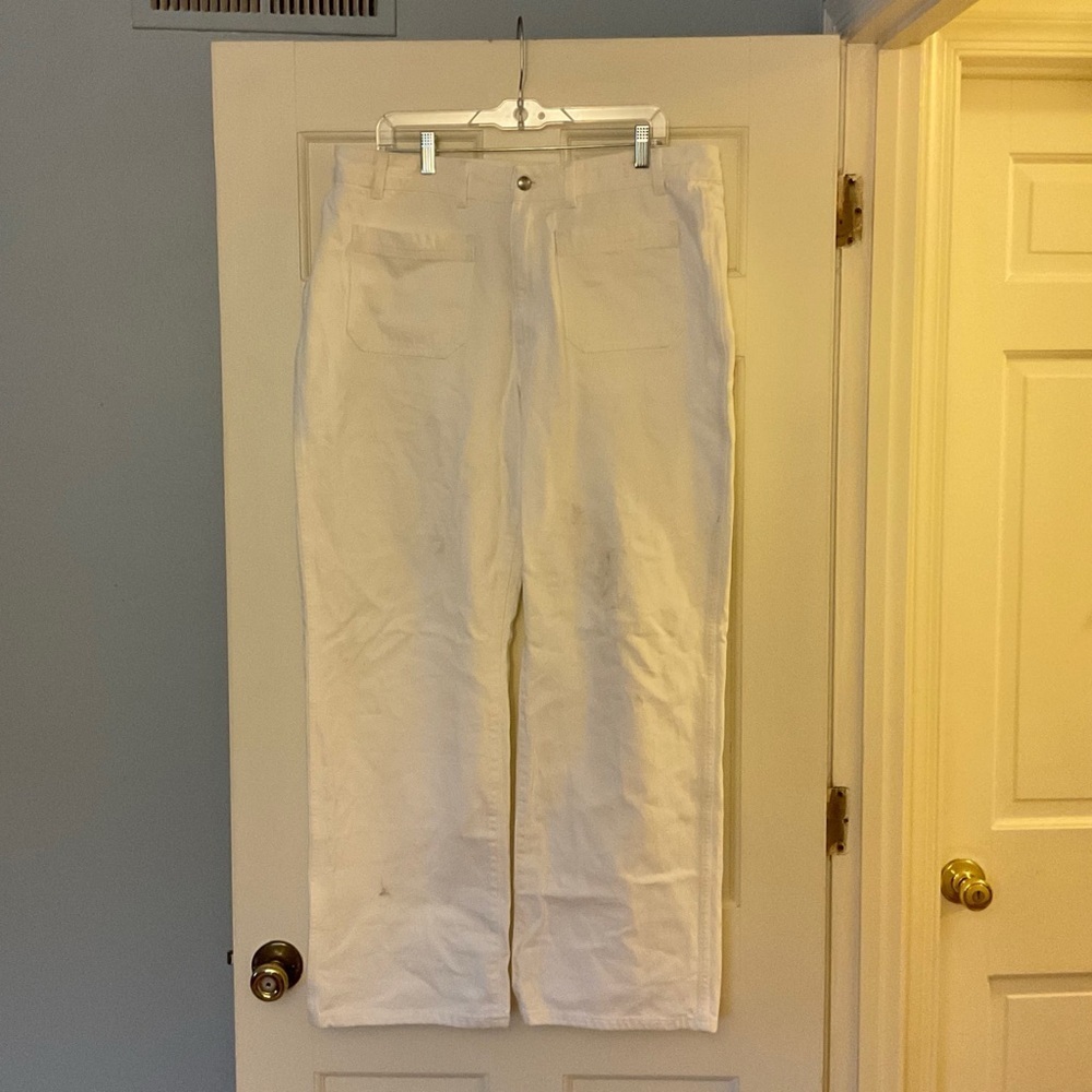 Madewell The Curvy Cleo Straight Jean White Rigid Denim Size 33 NWT